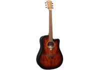 GUITARRA ELECTROACÚSTICA LAG DREADNOUGHT CUTWAY - Black & Brown (1)